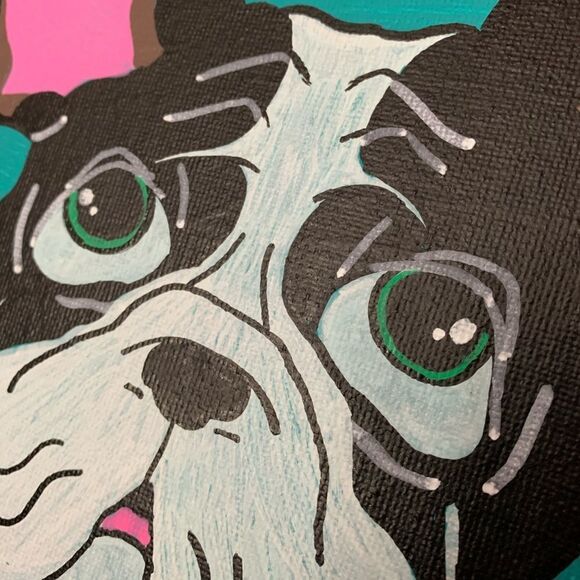 Frenchie Dog Acrylic Original Painting - Picture 3 of 5